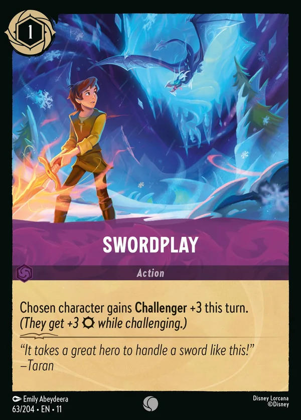 Swordplay — Disney Lorcana Action card from Winterspell