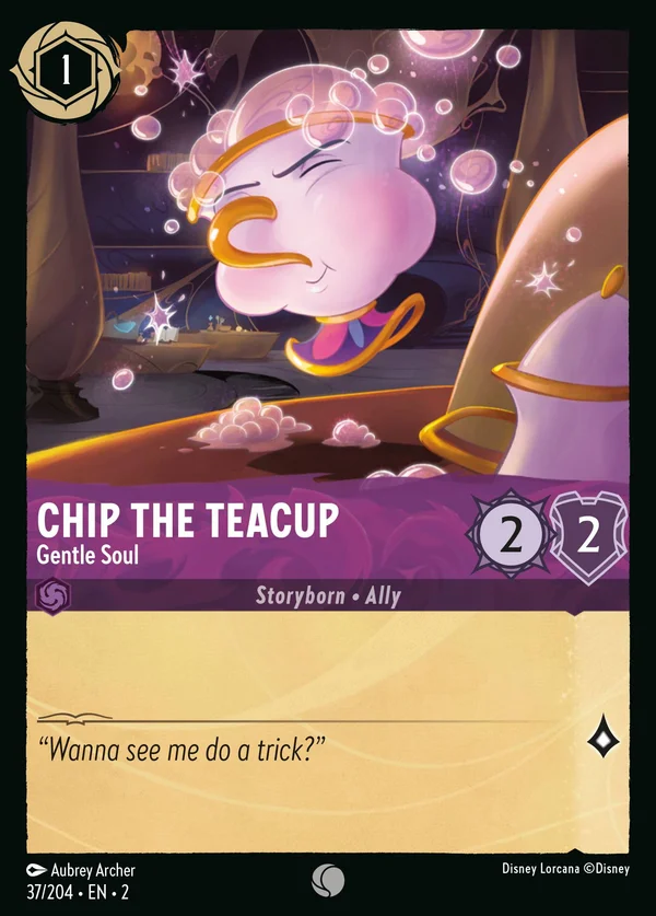 Chip the Teacup - Gentle Soul — Disney Lorcana Character card from Rise of the Floodborn
