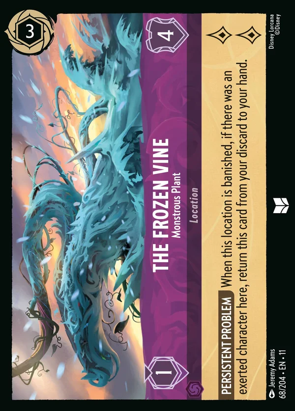 The Frozen Vine - Monstrous Plant — Disney Lorcana Location card from Winterspell