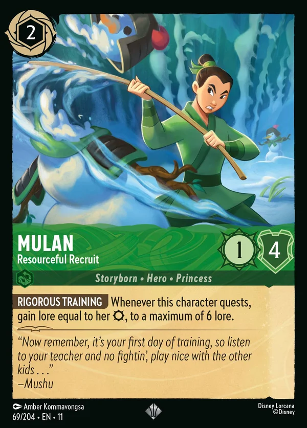 Mulan - Resourceful Recruit — Disney Lorcana Character card from Winterspell