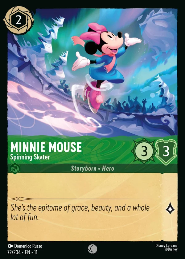 Minnie Mouse - Spinning Skater — Disney Lorcana Character card from Winterspell