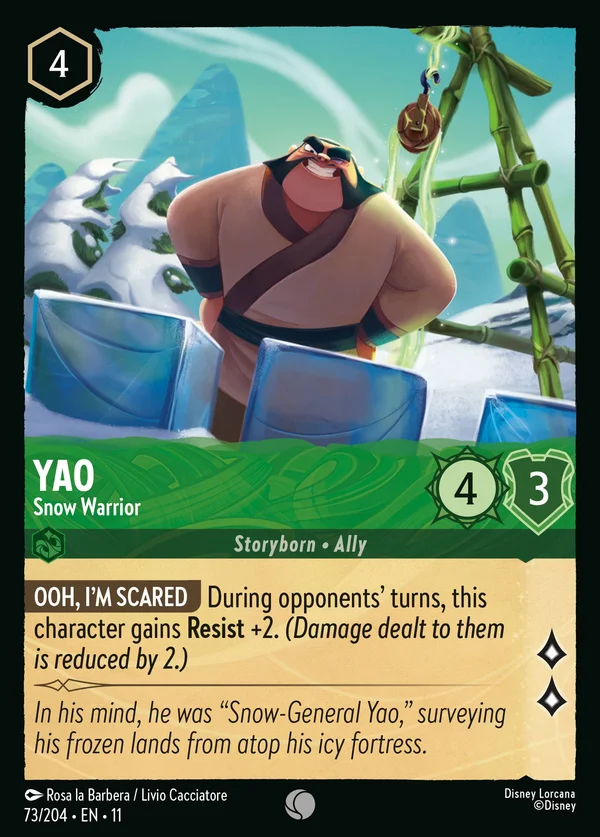 Yao - Snow Warrior — Disney Lorcana Character card from Winterspell