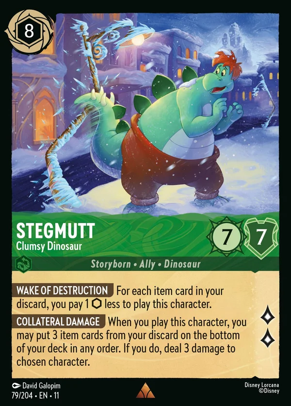 Stegmutt - Clumsy Dinosaur — Disney Lorcana Character card from Winterspell