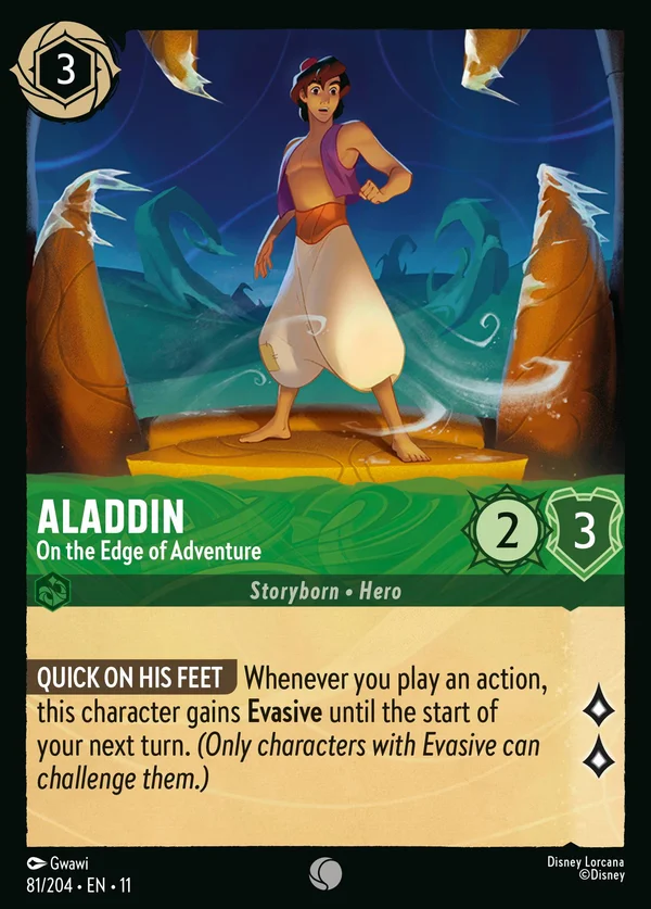 Aladdin - On the Edge of Adventure — Disney Lorcana Character card from Winterspell