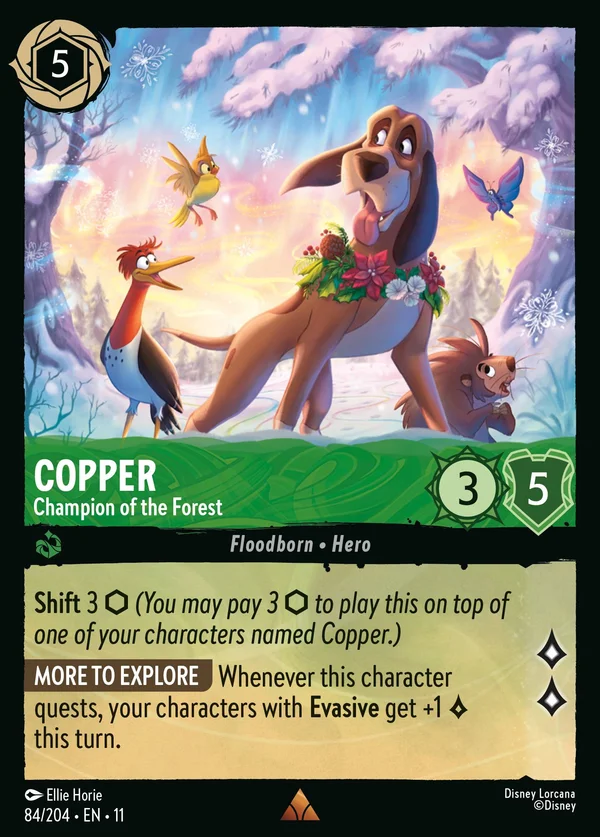 Copper - Champion of the Forest — Disney Lorcana Character card from Winterspell