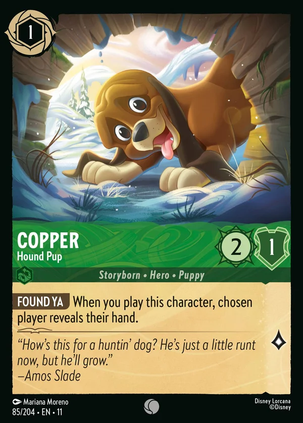 Copper - Hound Pup — Disney Lorcana Character card from Winterspell