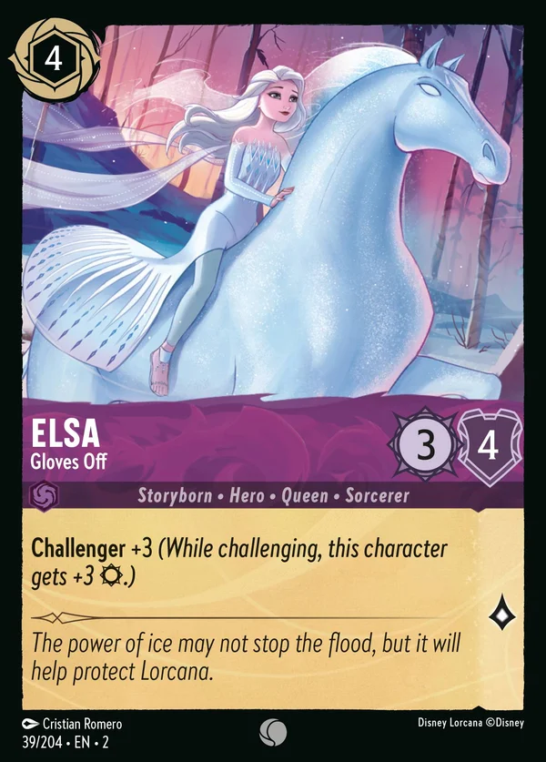 Elsa - Gloves Off — Disney Lorcana Character card from Rise of the Floodborn