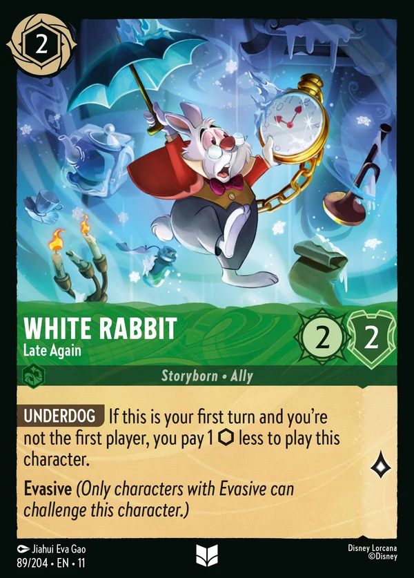 White Rabbit - Late Again — Disney Lorcana Character card from Winterspell