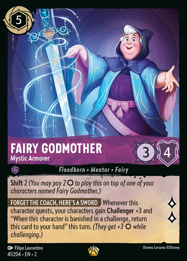 Fairy Godmother - Mystic Armorer — Disney Lorcana Character card from Rise of the Floodborn