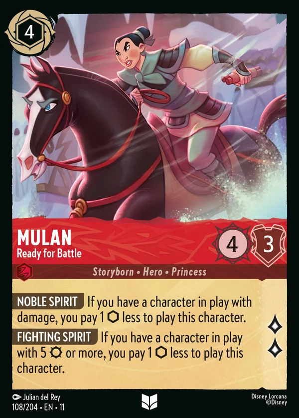 Mulan - Ready for Battle — Disney Lorcana Character card from Winterspell