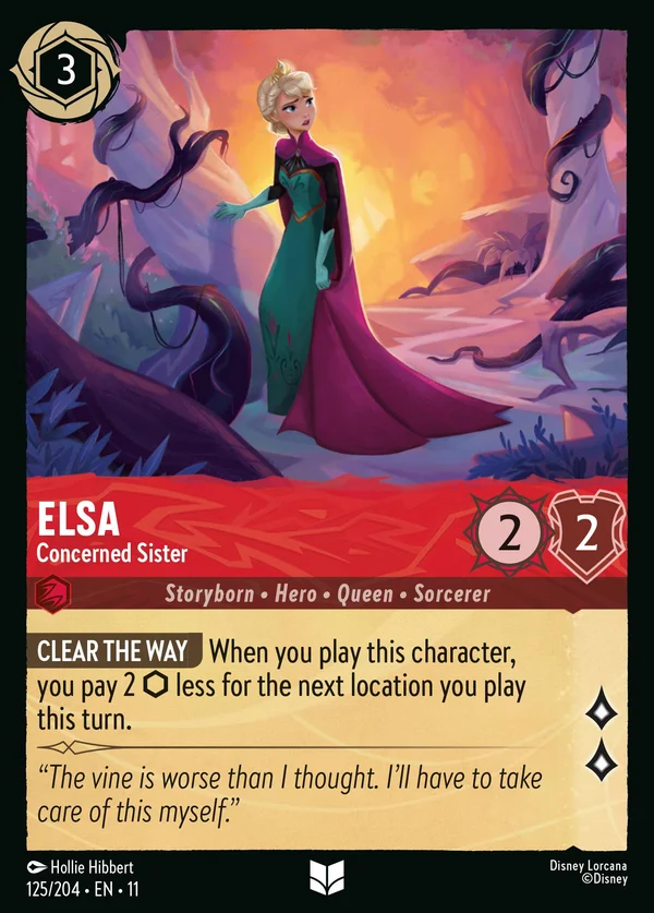 Elsa - Concerned Sister — Disney Lorcana Character card from Winterspell