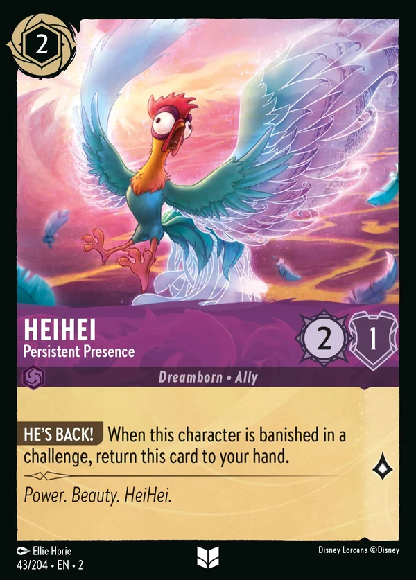 HeiHei - Persistent Presence — Disney Lorcana Character card from Rise of the Floodborn