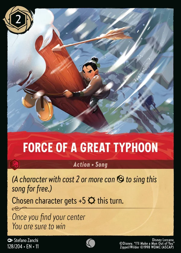 Force of a Great Typhoon — Disney Lorcana Action card from Winterspell