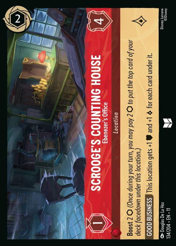 Scrooge's Counting House - Ebenezer's Office — Disney Lorcana Location card from Winterspell
