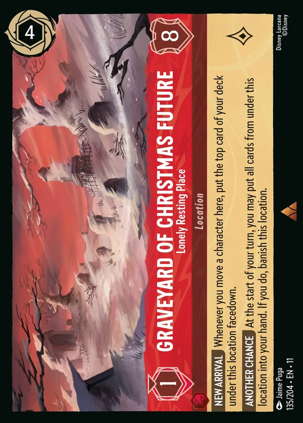 Graveyard of Christmas Future - Lonely Resting Place — Disney Lorcana Location card from Winterspell