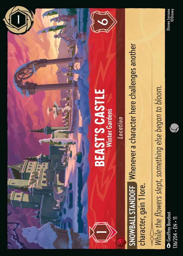 Beast's Castle - Winter Gardens — Disney Lorcana Location card from Winterspell