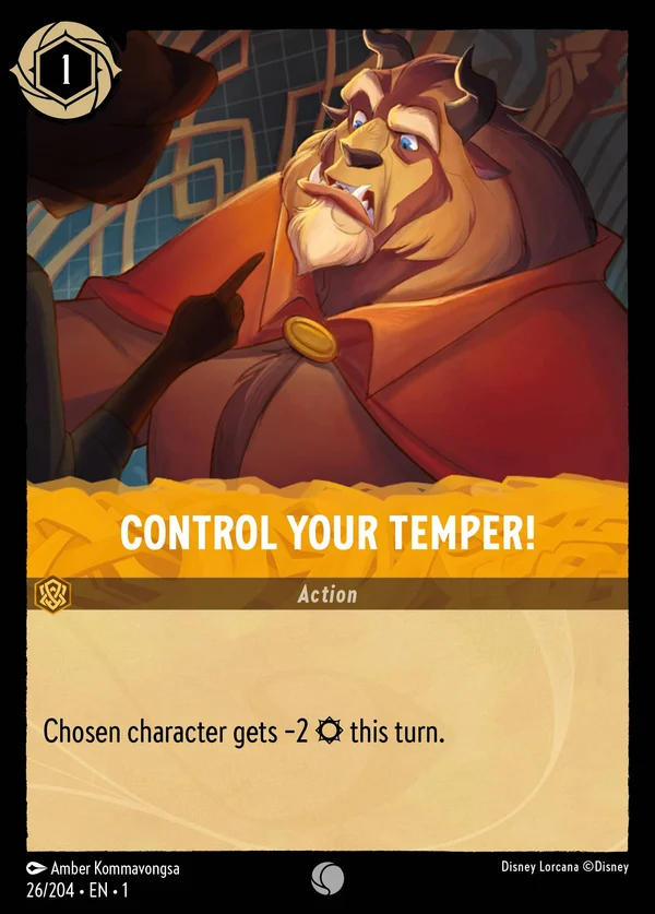 Control Your Temper! — Disney Lorcana Action card from The First Chapter