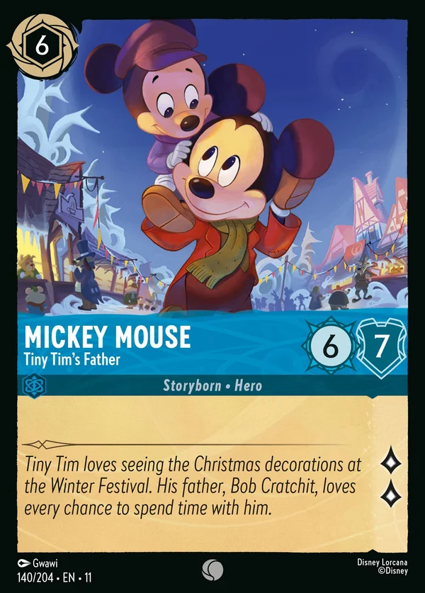 Mickey Mouse - Tiny Tim's Father — Disney Lorcana Character card from Winterspell