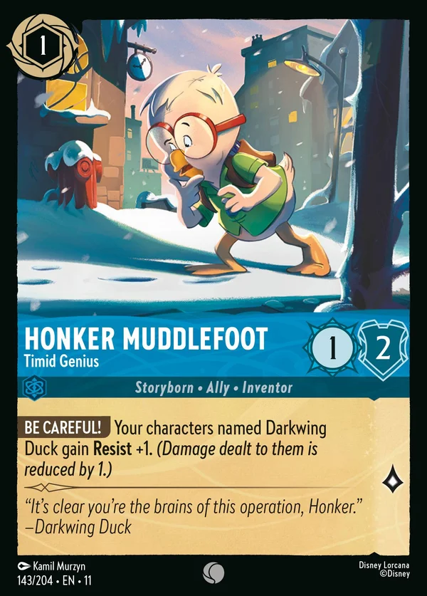Honker Muddlefoot - Timid Genius — Disney Lorcana Character card from Winterspell