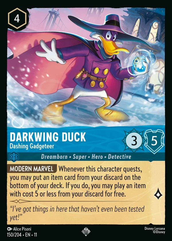 Darkwing Duck - Dashing Gadgeteer — Disney Lorcana Character card from Winterspell
