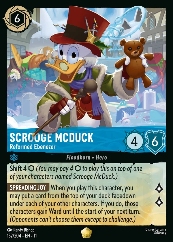 Scrooge McDuck - Reformed Ebenezer — Disney Lorcana Character card from Winterspell