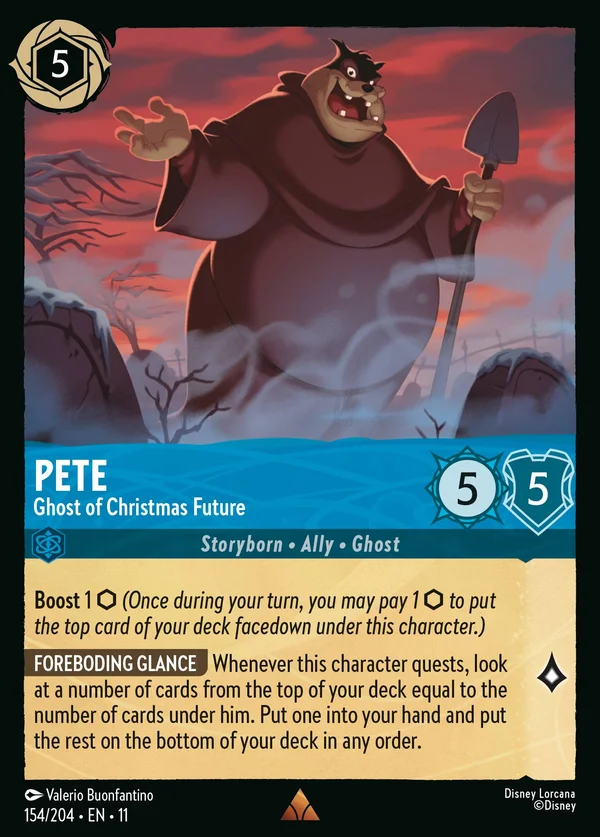 Pete - Ghost of Christmas Future — Disney Lorcana Character card from Winterspell