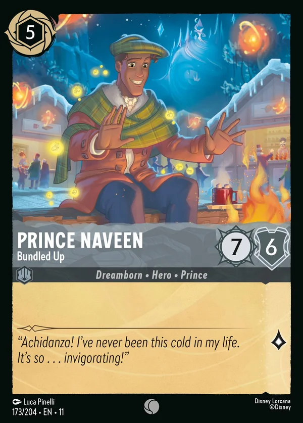 Prince Naveen - Bundled Up — Disney Lorcana Character card from Winterspell