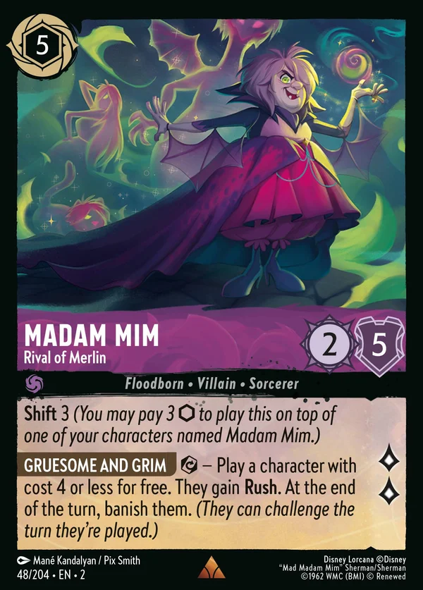 Madam Mim - Rival of Merlin — Disney Lorcana Character card from Rise of the Floodborn