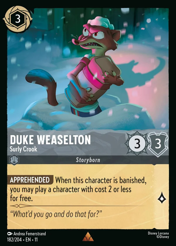 Duke Weaselton - Surly Crook — Disney Lorcana Character card from Winterspell