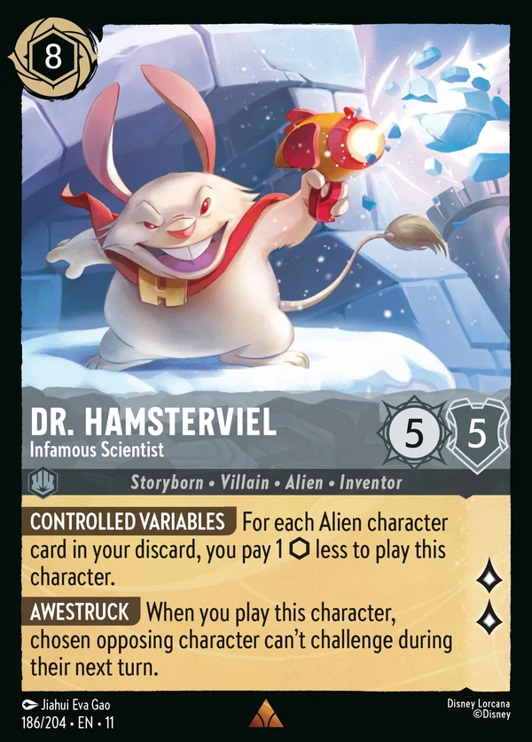 Dr. Hamsterviel - Infamous Scientist — Disney Lorcana Character card from Winterspell
