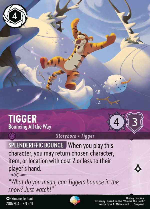 Tigger - Bouncing All the Way — Disney Lorcana Character card from Winterspell