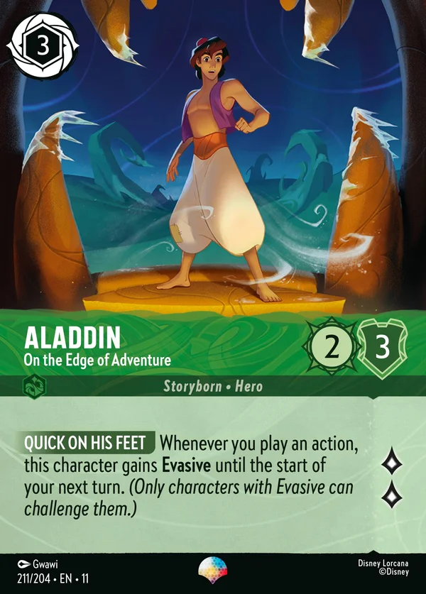 Aladdin - On the Edge of Adventure — Disney Lorcana Character card from Winterspell
