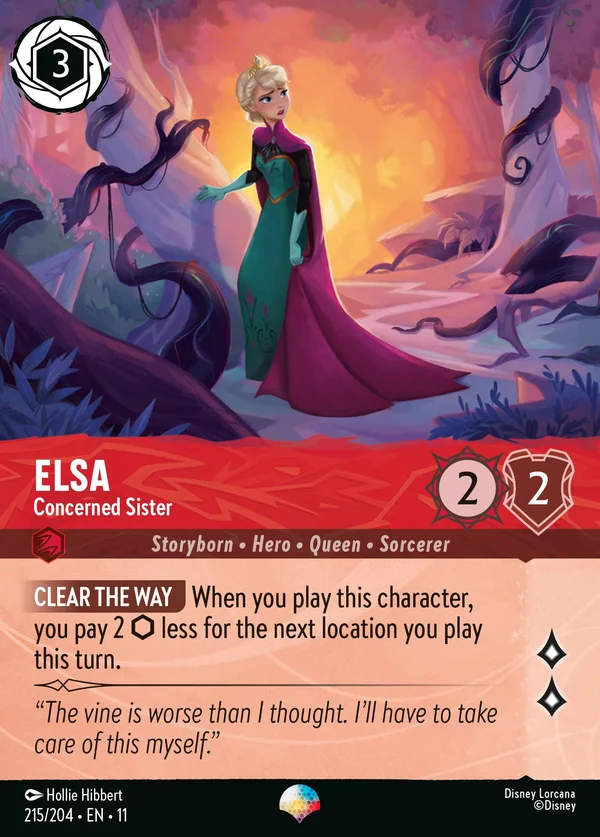Elsa - Concerned Sister — Disney Lorcana Character card from Winterspell