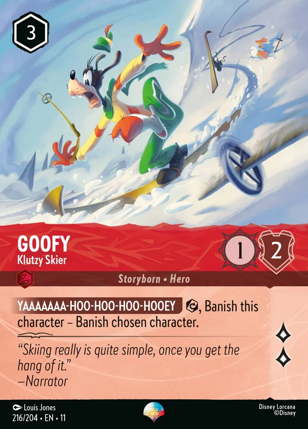 Goofy - Klutzy Skier — Disney Lorcana Character card from Winterspell