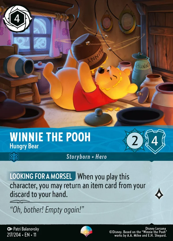 Winnie the Pooh - Hungry Bear — Disney Lorcana Character card from Winterspell