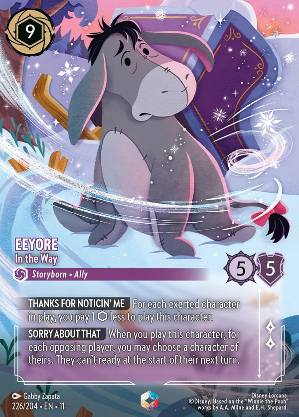 Eeyore - In the Way — Disney Lorcana Character card from Winterspell