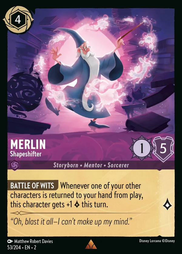 Merlin - Shapeshifter — Disney Lorcana Character card from Rise of the Floodborn
