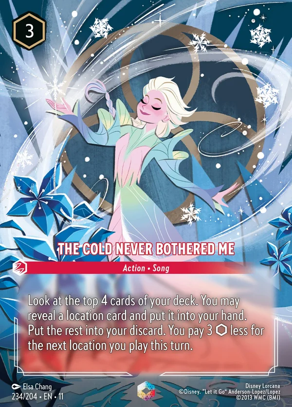 The Cold Never Bothered Me — Disney Lorcana Action card from Winterspell
