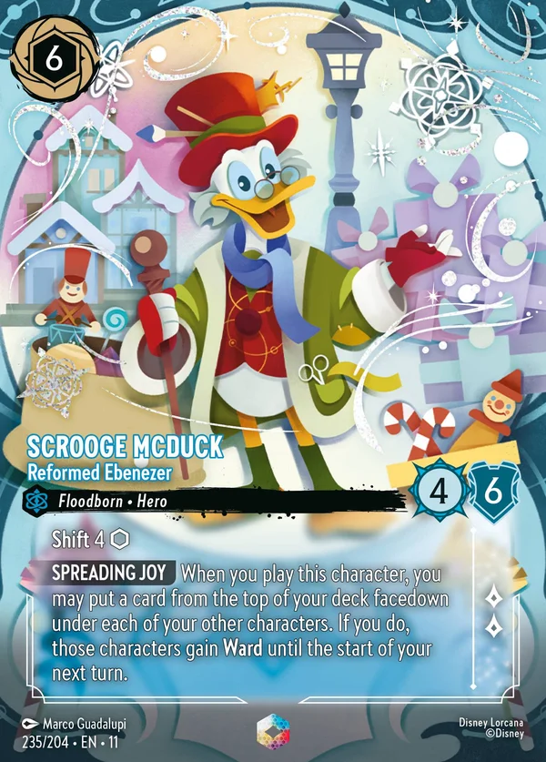 Scrooge McDuck - Reformed Ebenezer — Disney Lorcana Character card from Winterspell