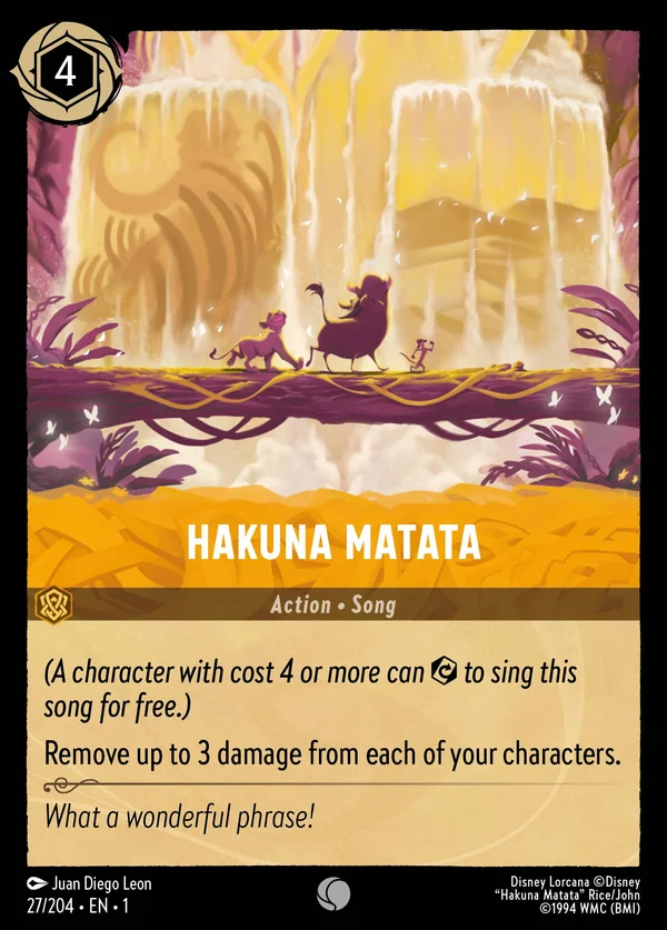 Hakuna Matata — Disney Lorcana Action card from The First Chapter
