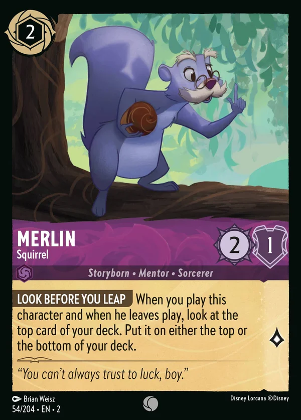 Merlin - Squirrel — Disney Lorcana Character card from Rise of the Floodborn