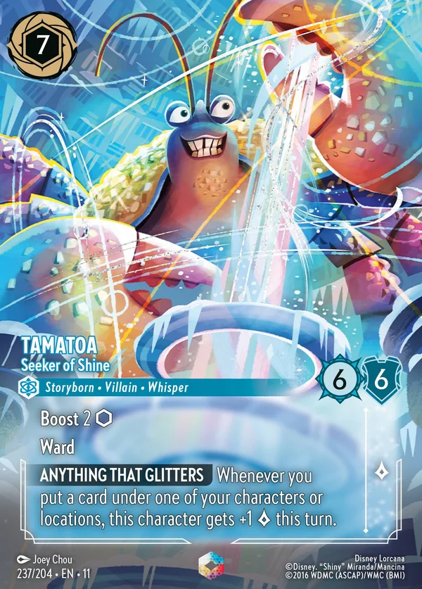 Tamatoa - Seeker of Shine — Disney Lorcana Character card from Winterspell