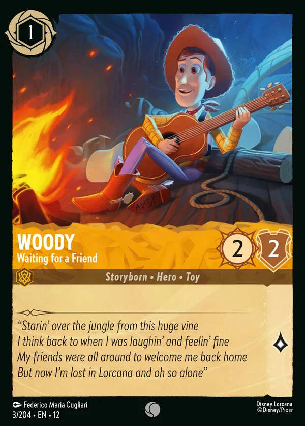 Woody - Waiting for a Friend — Disney Lorcana Character card from Wilds Unknown