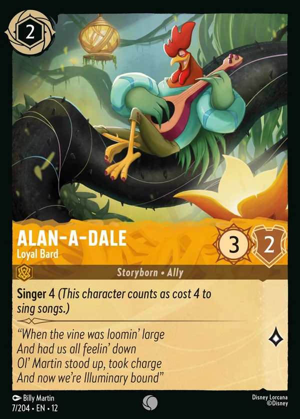 Alan-a-Dale - Loyal Bard — Disney Lorcana Character card from Wilds Unknown