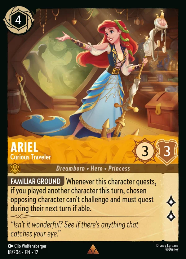 Ariel - Curious Traveler — Disney Lorcana Character card from Wilds Unknown