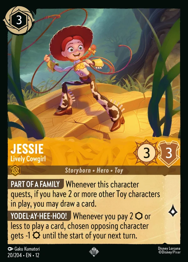 Jessie - Lively Cowgirl — Disney Lorcana Character card from Wilds Unknown