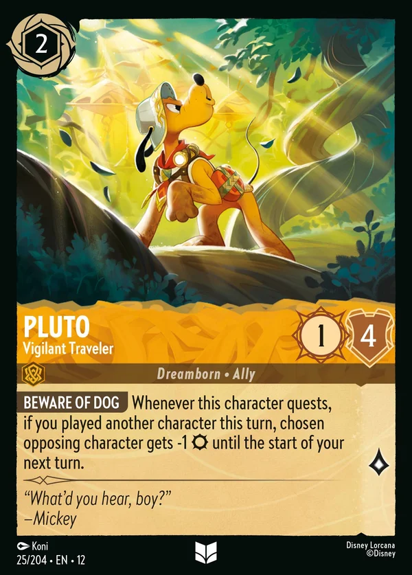Pluto - Vigilant Traveler — Disney Lorcana Character card from Wilds Unknown