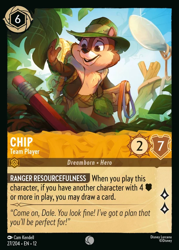 Chip - Team Player — Disney Lorcana Character card from Wilds Unknown