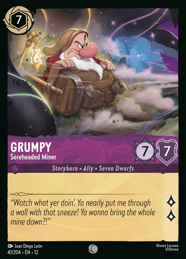 Grumpy - Soreheaded Miner — Disney Lorcana Character card from Wilds Unknown