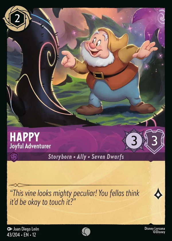 Happy - Joyful Adventurer — Disney Lorcana Character card from Wilds Unknown